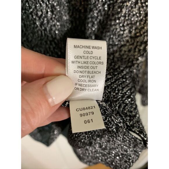 Cupio Womens Black Long Sleeve Round Neck Rayon Blend Long Sweater - Picture 4 of 4